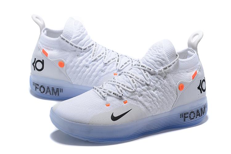 Men Off-white Nike Kevin Durant 11 White Black Shoes - Click Image to Close